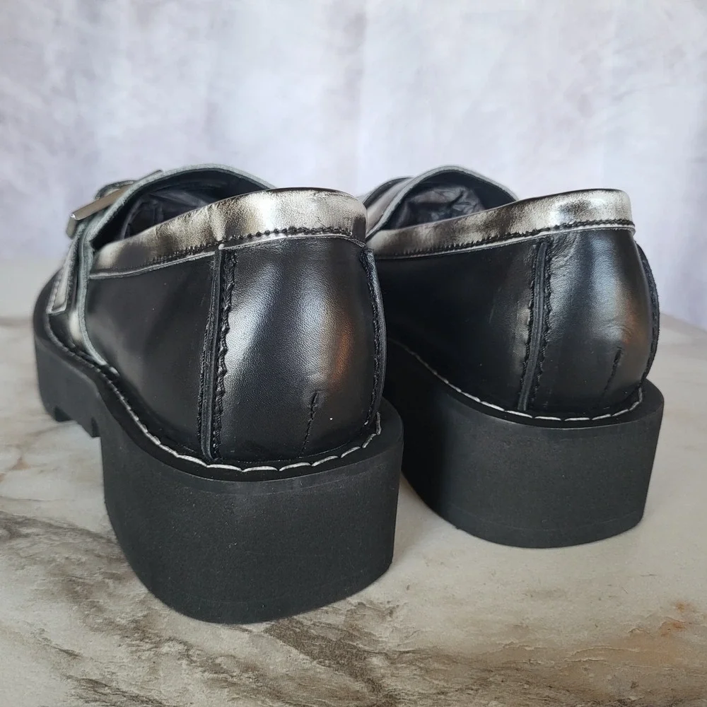 GCDS Clarks Split Toe Monk Strap Platform Loafers SAMPLE Men's Size 7.5 Black